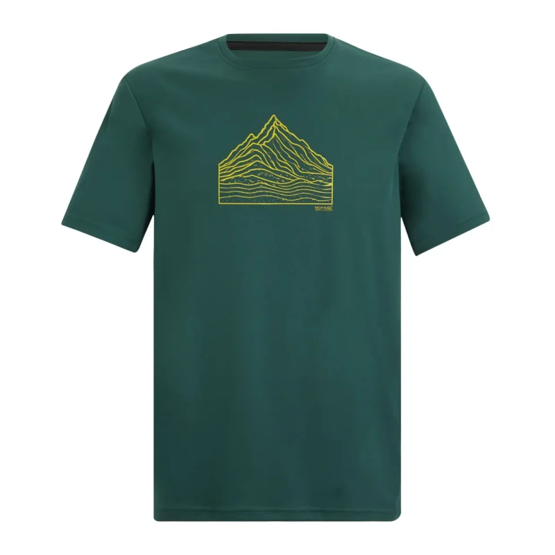Image of Regatta Mens Fingal Short Sleeved Marl Graphic T-Shirt in Teal Size: Small Teal Male S