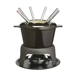 Image of Masterclass Enamel Fondue Gift Set Black