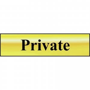 Image of Scan Brass Effect Private Sign 200mm 50mm Standard