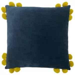 Image of Furn Hoola Pom Pom Cushion Cover (One Size) (Navy/Olive)
