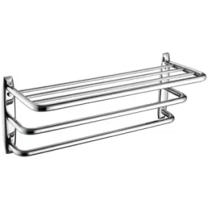Image of Chrome 600mm Wall Mounted 3 Tier Towel Rack - comp-tiers-c - Bristan