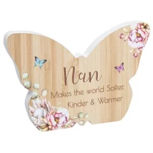 Image of Vintage Floral Butterfly Plaque Nan