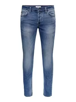 Image of ONLY & SONS Onsloom Blue Slim Fit Jeans Men Blue