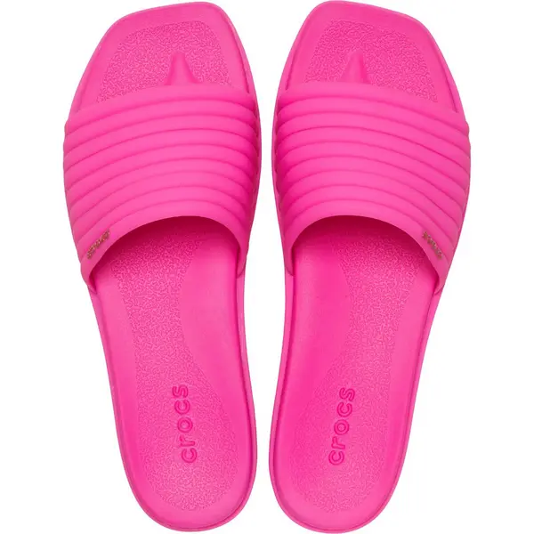 Image of Crocs Womens Miami Square Toe Sliders UK Size 4 (EU 36-37) Pink Crush CRC518-PinkC-4