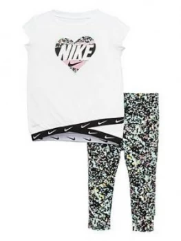 Image of Nike Sportswear Toddler Girls Leggings Set - White/Black