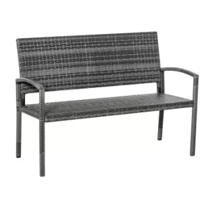 Image of Rattan Love Seat Outdoor Patio Armchair for 2, Grey
