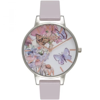 Image of Painterly Prints Floral Silver & Grey Lilac Watch