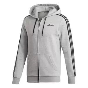 Image of adidas 3 Stripe Zip Fleece Hoodie Mens - Grey