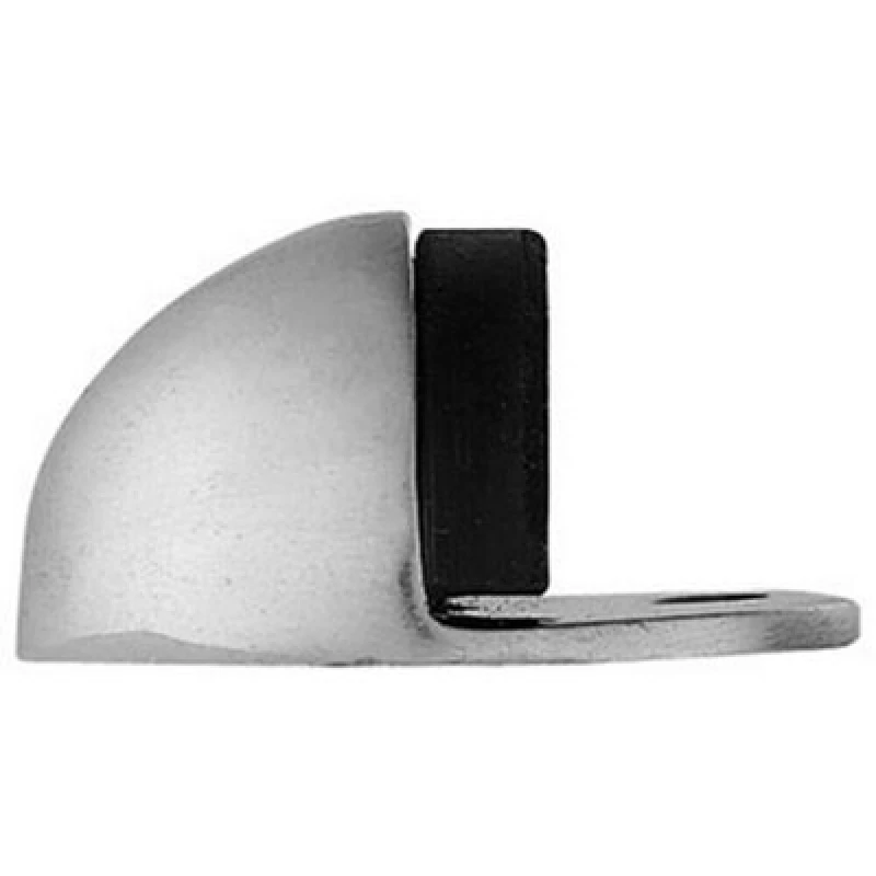 Image of Loops Floor mounted Oval Doorstop 44 x 22mm Polished Chrome Half Moon Stopper Multi