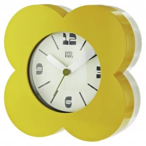 Image of Orla Kiely Alarm Clock - Mustard & Cream