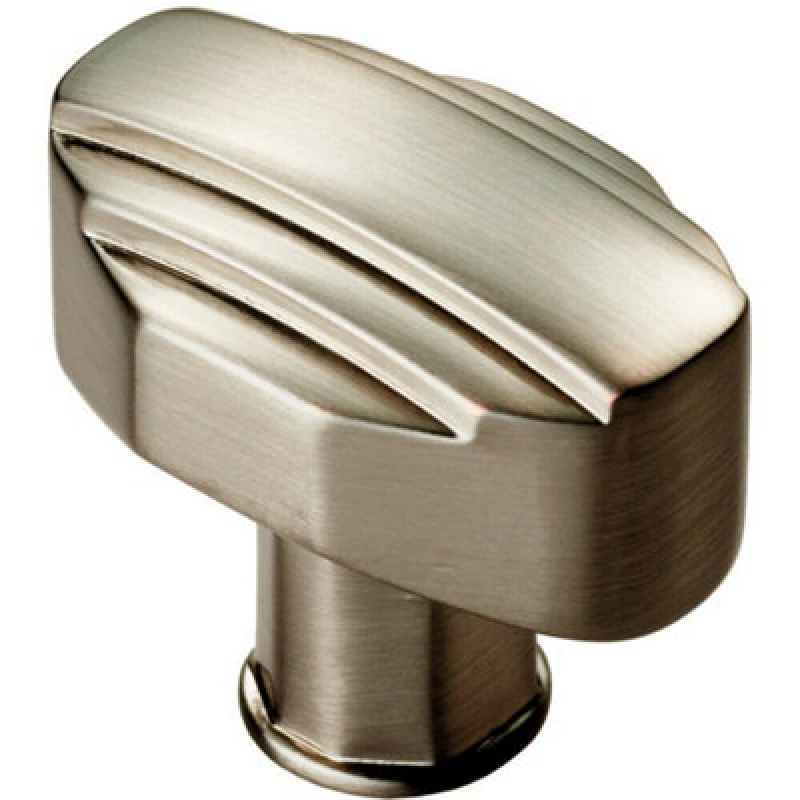Image of Loops Square Cabinet Door Knob Geometric Design 30 x 20mm Satin Nickel Metallics unisex