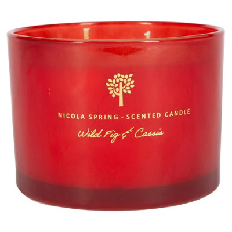 Image of Nicola Spring Soy Wax Scented Candle 350g Wild Fig & Cassis Red