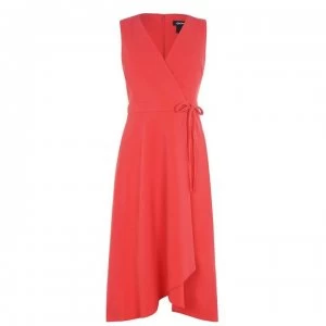 Image of DKNY V Neck Midi Dress - Coral COR