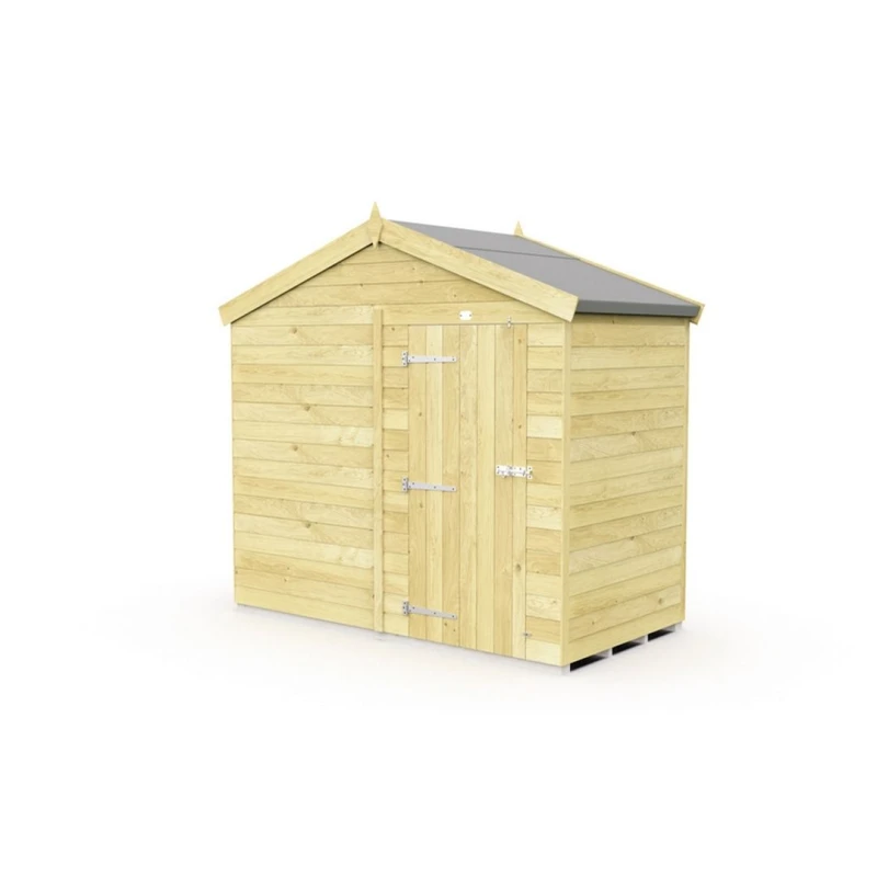 Image of Buttercup Farm 8 x 4 Feet Apex Shed - Single Door W/O Windows - L127 x W231 x H217cm in Brown Brown Unisex