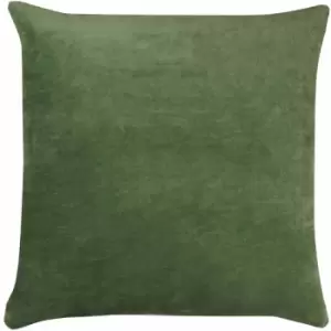 Image of Tanda Plain 100% Cotton Cushion Cover, Eucalyptus/Teal, 50 x 50 Cm - Furn