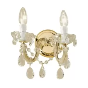 Image of Classic wall light valerie brass 2 bulbs