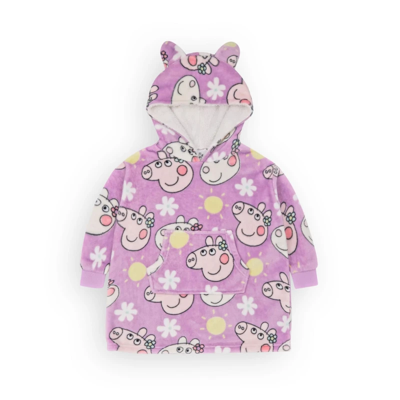 Image of Peppa Pig Blanket Hoodie Purple female
