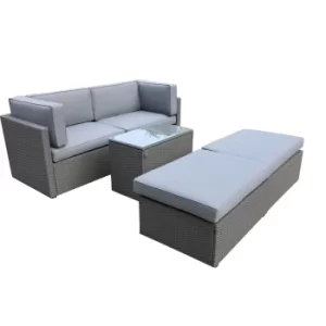 Image of Berlin 4 Seater Grey Relaxer Set Grey