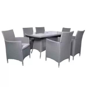 Image of Royalcraft Nevada 6 Seater KD Rectangular Dining Set - Grey