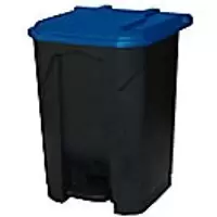 Image of GPC Grey Pedal Bin with Blue Lid, 50L
