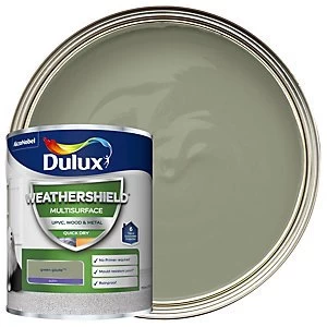 Image of Dulux Weathershield Multi Surface Quick Dry Green Glade Satin Paint 750ml