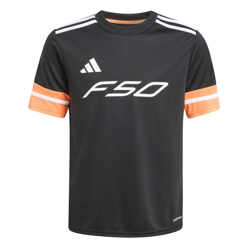 Image of adidas F50 Short Sleeve Training Shirt Juniors Black/Orange unisex 5-6 Years