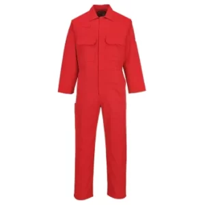 Image of Biz Weld Mens Flame Resistant Overall Red Extra Large 32"