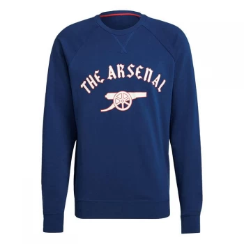 Image of adidas Arsenal Graphic Crew Sweatshirt Mens - Mystery Blue