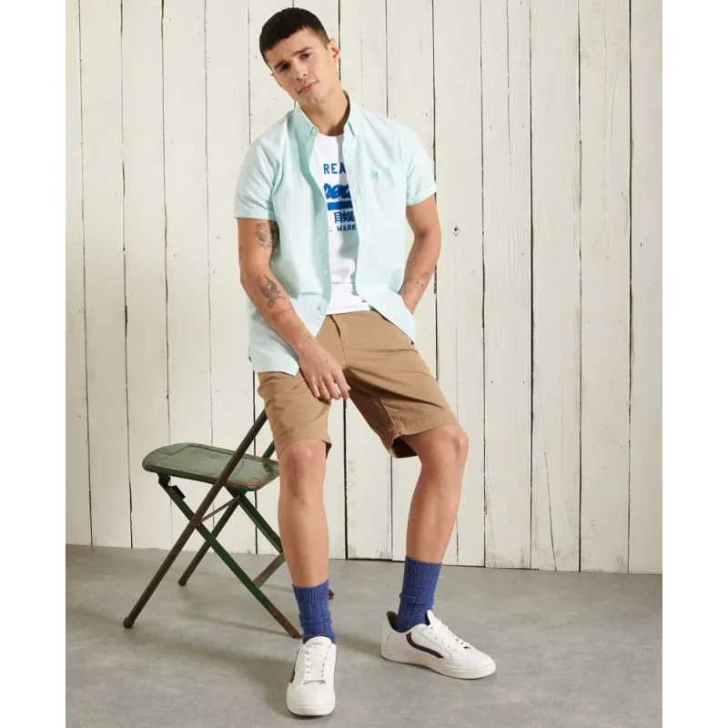 Image of Superdry Classic shirt Superdry Oxford University en coton bio Vert Male XL