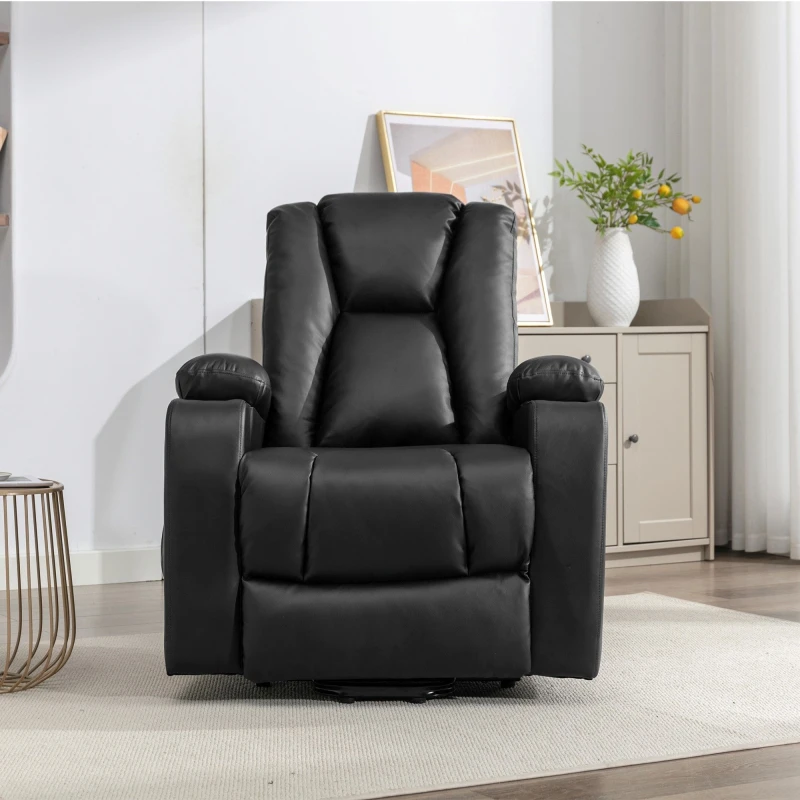 Image of Artemis Home Hartville Electric Lift Assist Riser Recliner with Massage & Heat in Black Unisex
