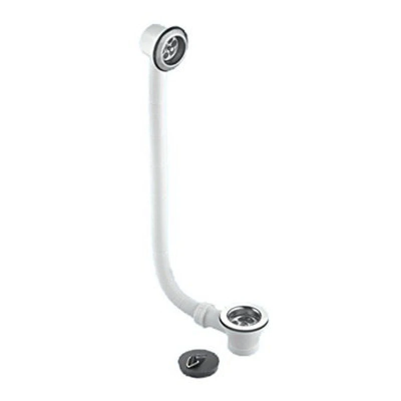 Image of McAlpine Chrome Plated Combined Bath Waste and Overflow 1.5'' FBW2P White