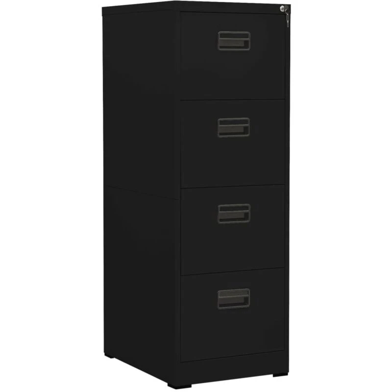 Image of VIDAXL Filing Cabinet Black 46x62x133cm Steel Vidaxl 8720286565926