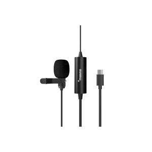 Image of Maono AU-100TC Clip On Lapel Lavelier Microphone Omnidirectional USB-C Output 6m Cable