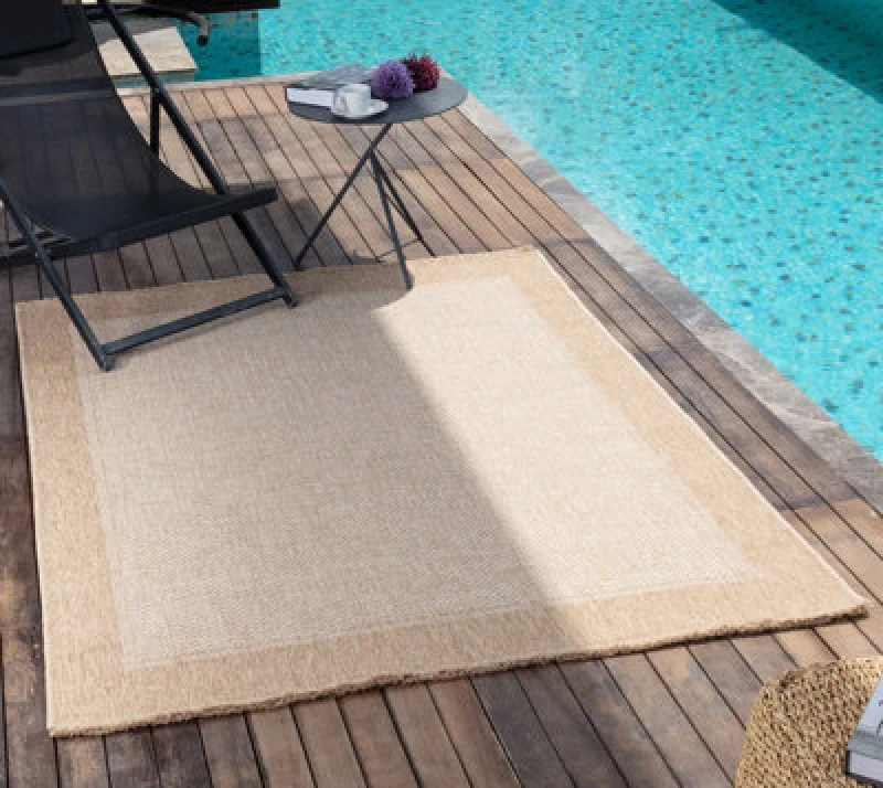 Image of Livabliss In- & Outdoor Cottage Jute-Look Beige/tan Jenny Area Rug 200 X 275cm - Easy To Clean, Perfect For Balcony Or Dining Room
