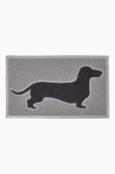 Image of Black Dog Silhouette Recycled Rubber Doormat