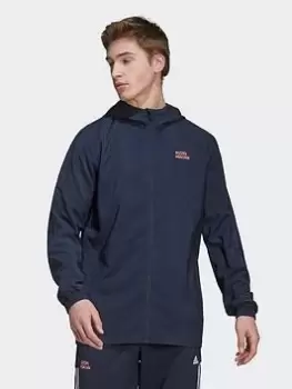 Image of adidas FC Bayern Windbreaker, Dark Blue, Size S, Men