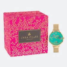 Image of Sara Miller Green And Gold Fashion Watch - Sa4008