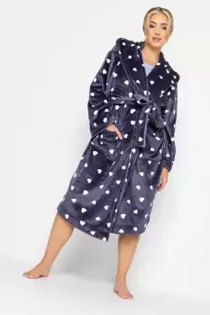 Image of Heart Print Dressing Gown