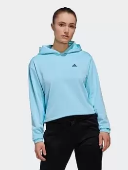 Image of adidas Aeroready Hoodie, Blue Size XL Women