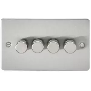 Image of KnightsBridge Flat Plate 4G 2 way 10-200W (5-150W LED) trailing edge dimmer - Brushed Chrome