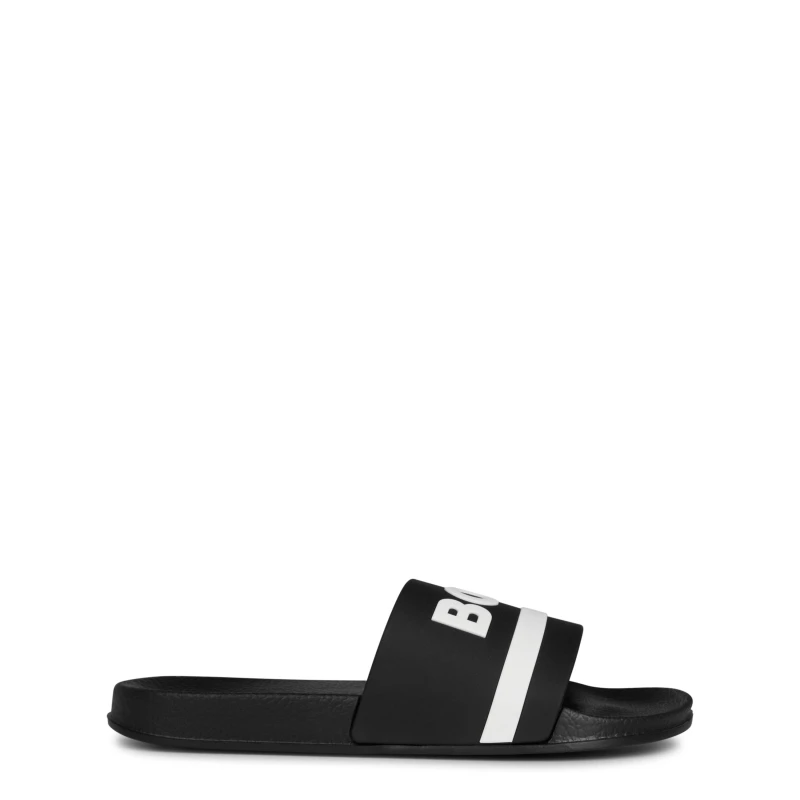 Image of Boss Kids Logo Sliders with Logo Design Sandals Black 09B male 2 (34)