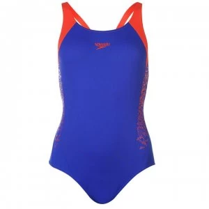 Image of Speedo Boom Racer Swimsuit Ladies - Blue/Red