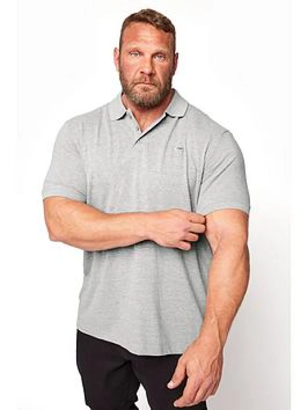Image of BadRhino BadRhino Men Short Sleeve Polo Shirt in Grey Size: X-Large Grey XL Male 5057147733877