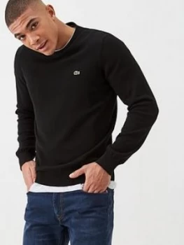 Image of Lacoste Sportswear Classic Crew Neck Knitted Jumper - Black