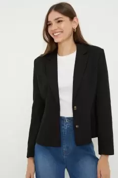 Image of Linen Blend Single Breasted Blazer