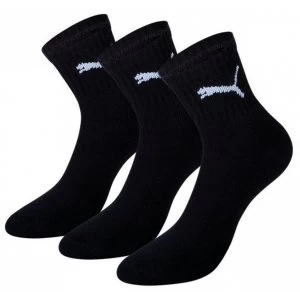 Image of Puma Short Crew Socks Black UK Size 9-11 Pack of 3