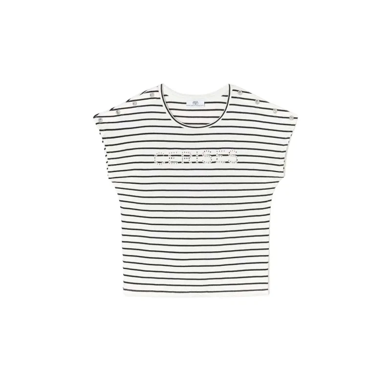 Image of Le Temps des cerises Womens T-Shirt Le Temps des cerises Lilas Blanc Female S