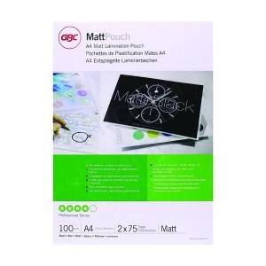 Image of Original Acco GBC Laminating Pouch A4 Matt 75micron Pack of 100