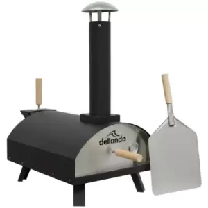 Image of DG10 Portable 14 Wood-Fired Pizza Oven (Black) - Dellonda