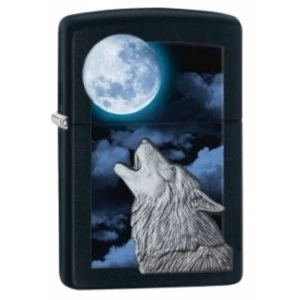Image of Zippo Howling Wolf Black Matte Windproof Lighter